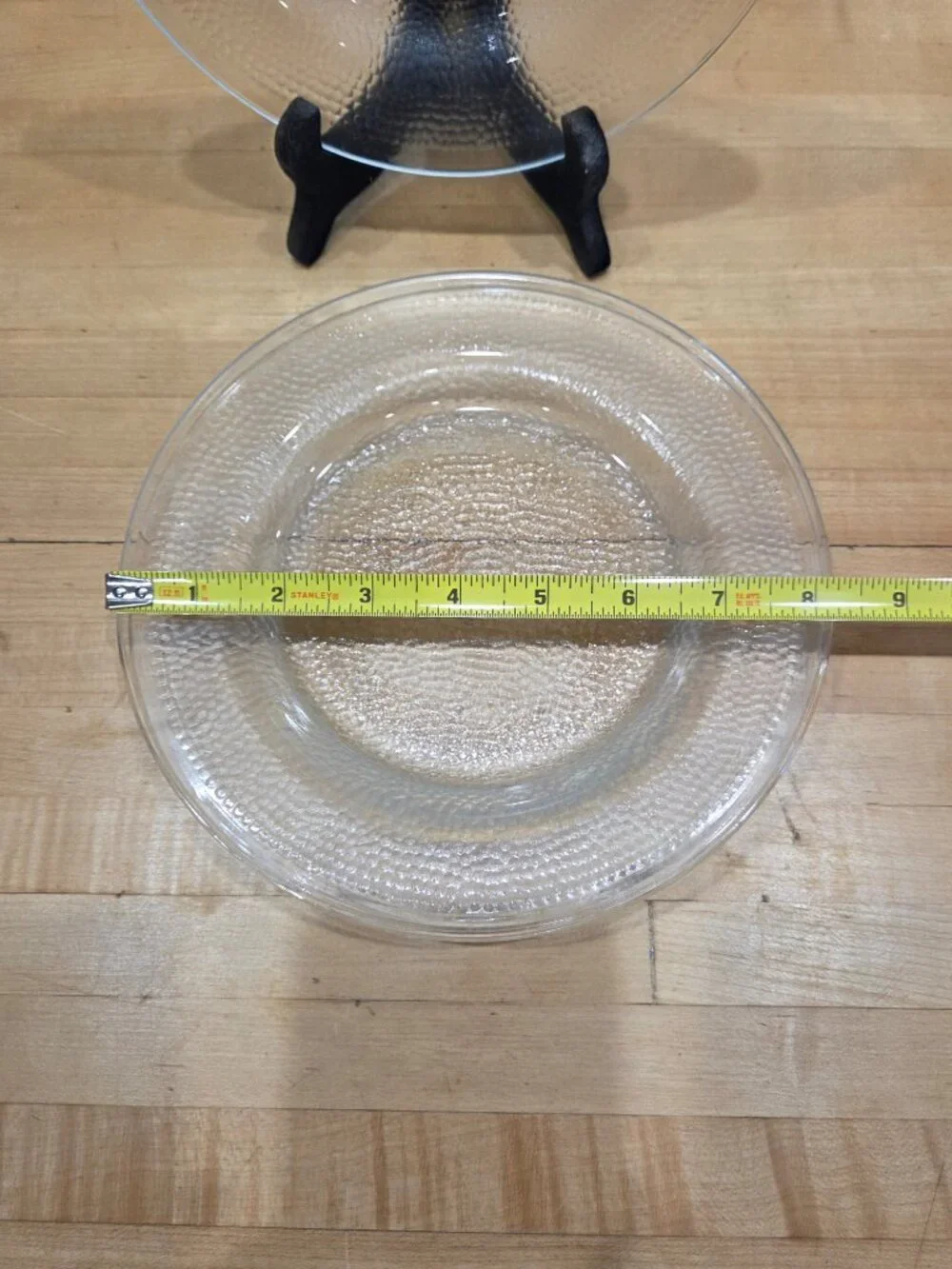 Vintage Indiana Glass Crystal Ice Salad Plates Set of 3 Clear Pebbled MCM
